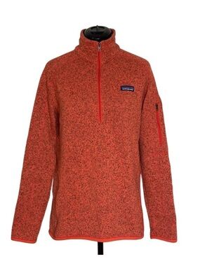Patagonia Heathered Orange Half-Zip Fleece Pullover